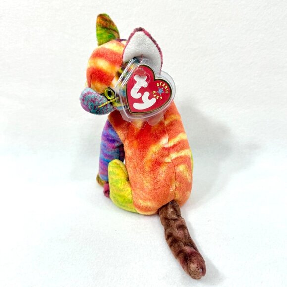Ty Beanie Baby Kaleidoscope Cat Plush Multicolor Collectible Plush Cat All Tags - Picture 4 of 12
